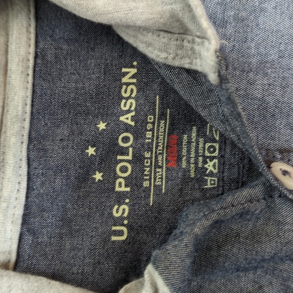 Boys Denim button down with hoodie U.S. Polo Assn Size M - Picture 2 of 7